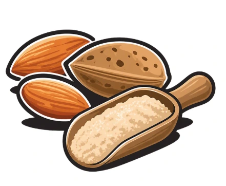 Organic Gluten free flour from regeneratively grown almonds that are blanched