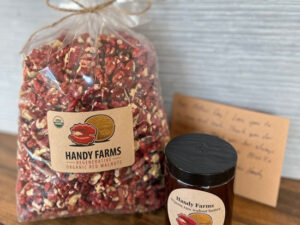 Organic Butter, Nuts in a Bag with a hand-written-note. Premium organic nuts Gift.