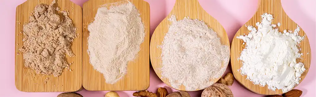 Organic nut flour ready for baking and cooking Organic nut flour ready for baking and cooking
