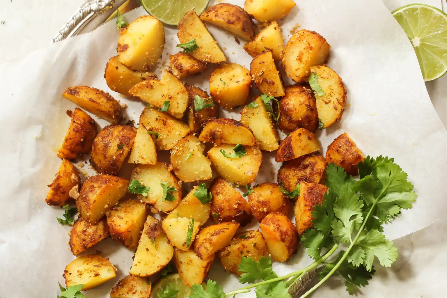 crispy roasted potatoes with organic olive oil recipe Plate of crispy roasted potatoes with organic olive oil