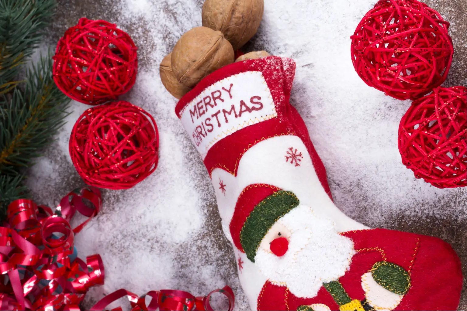 stocking filled with walnuts in shell to show stocking stuffer Ideas for 2025